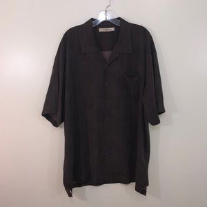 Tommy Bahama XXL Mocha Brown Silk Camp Shirt